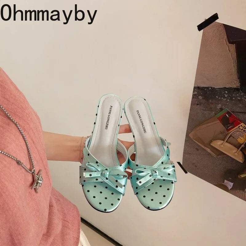 Satin Bow Slides