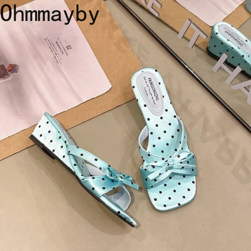 Satin Bow Slides
