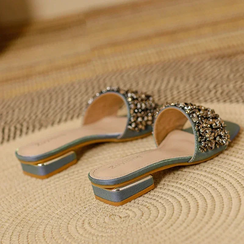 Peep Toe Slides