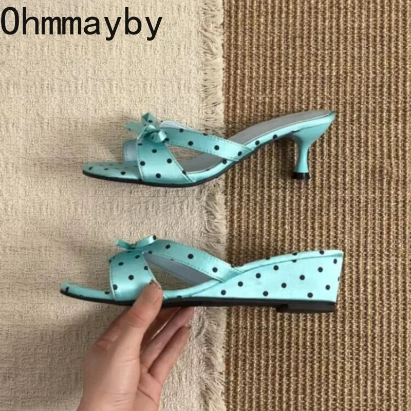Satin Bow Slides