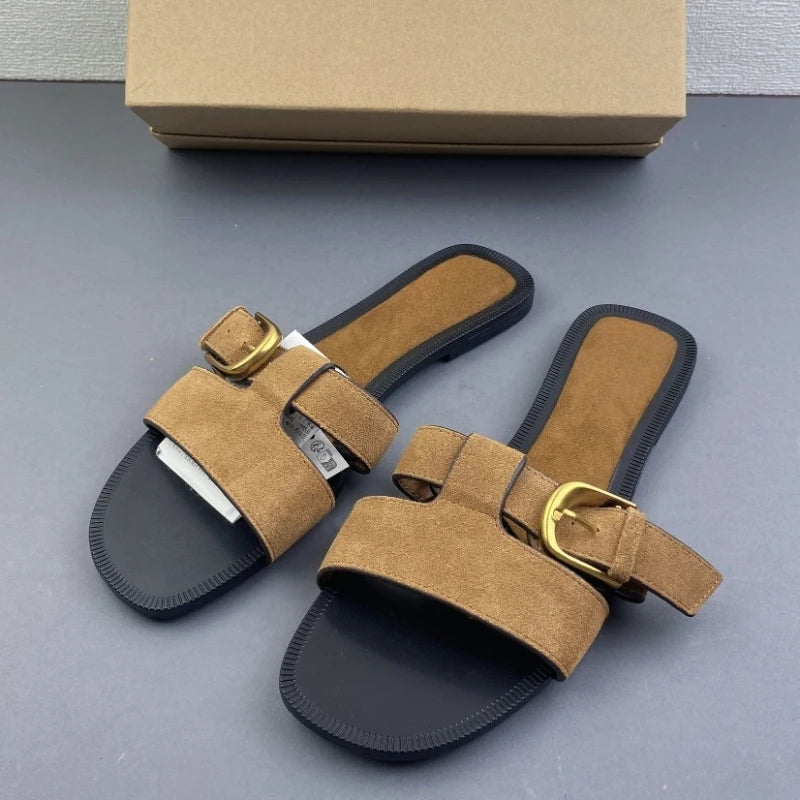 Buckle Flat Slides